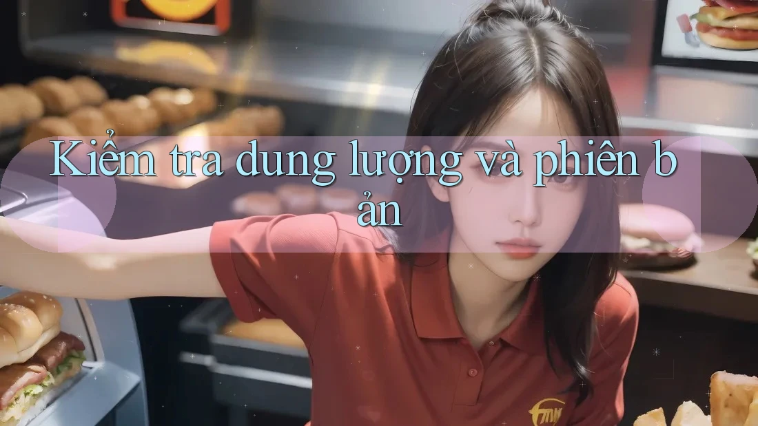 Kiểm tra dung lượng và phiên bản